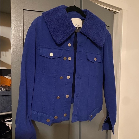 Philip Lim Sherpa collar Denim Jacket - Picture 2 of 3